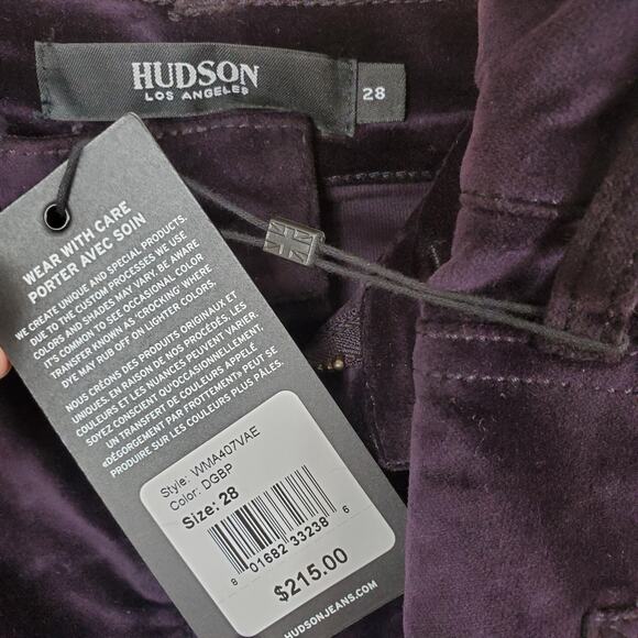 Hudson Nico Ankle Super Skinny Jeans In Degrade Burgundy Plum Women's Size 28 - Picture 8 of 11